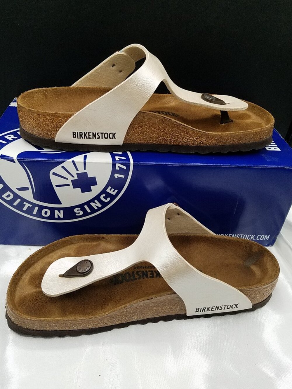 Birkenstock Gizeh Graceful Pearl White Regular Fit EU 37 | Box Included